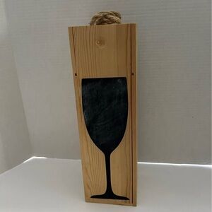 Wooden Wine Box with Black Glass Design